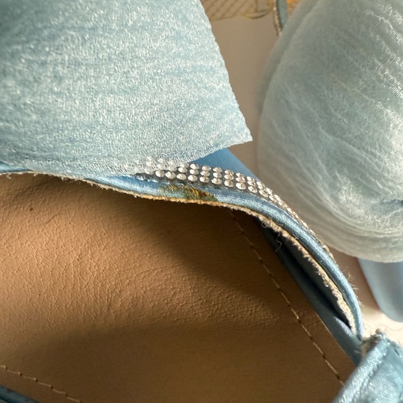 EGO Blue Heels with Bow and Rhinestone Accent - Picture 7 of 15